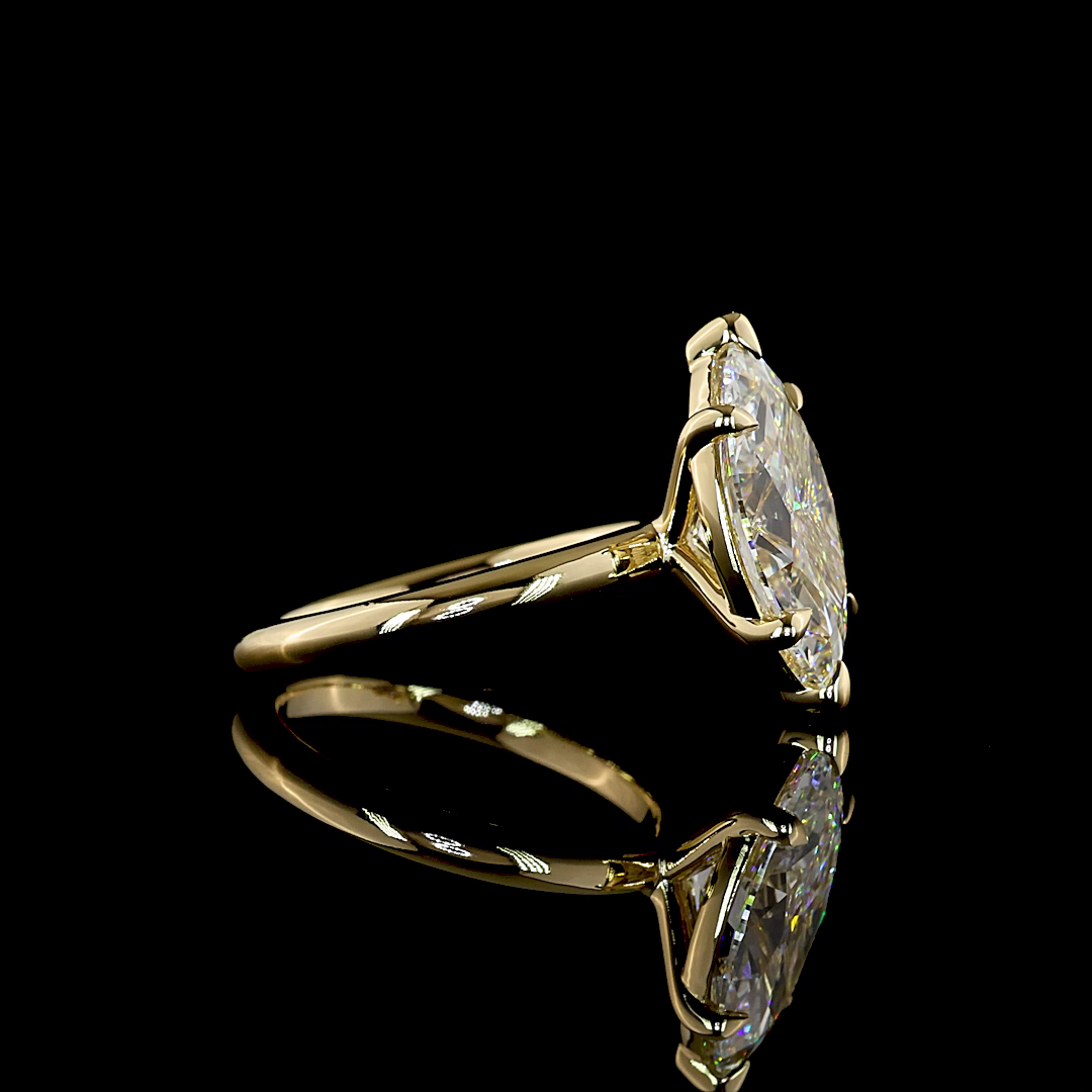 4.06ct Lab Grown Marquise Diamond Solitaire Engagement Ring