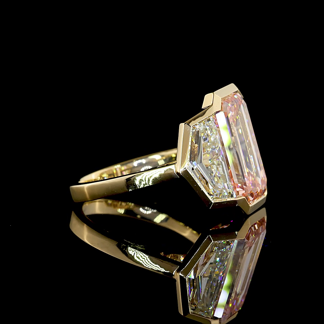 14.45ctw Lab Grown Pink Diamond Engagement Ring