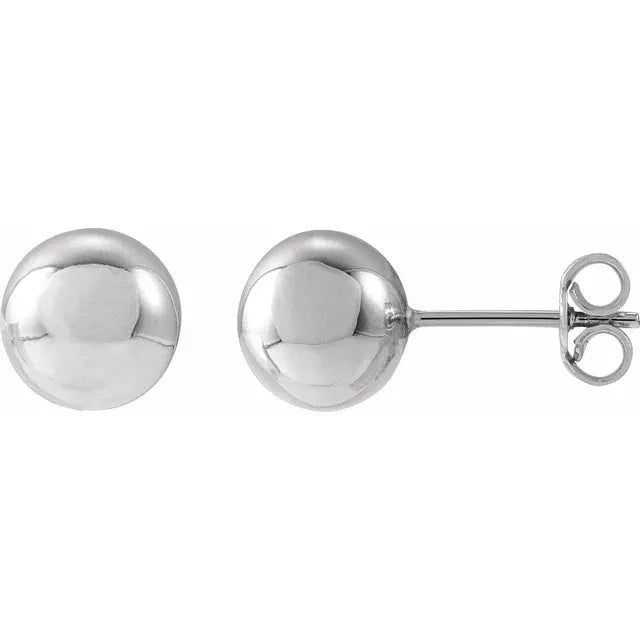 Pair of round ball stud earrings.