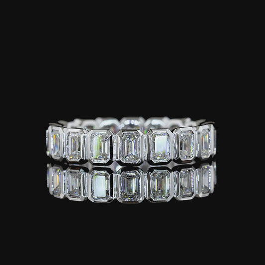 2.11ctw Lab Grown Emerald Cut Diamond Eternity Band
