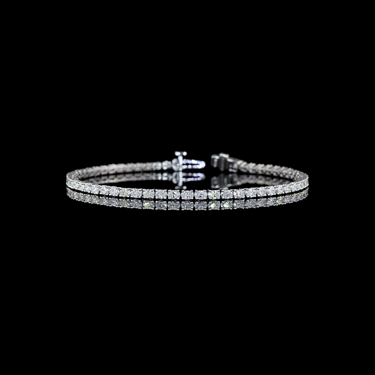 3.01ctw Lab Grown Oval Cut Diamond Tennis Bracelet