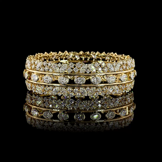 19.26ctw Lab Grown Hinged Diamond Bangle