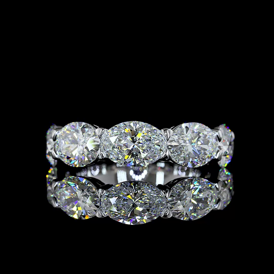 5.07ctw Lab Grown Oval Cut Diamond 5 Stone Ring