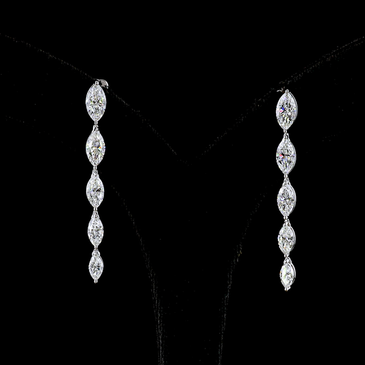 4.11ctw Lab Grown Marquise Diamond Drop Earrings