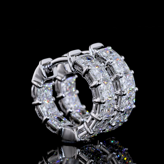 3.08ctw Lab Grown Radiant Diamond Huggies