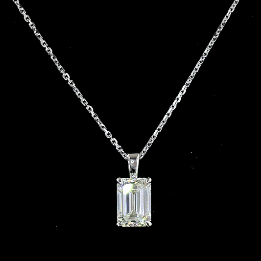 1.66ct Lab Grown Emerald Cut Diamond Pendant