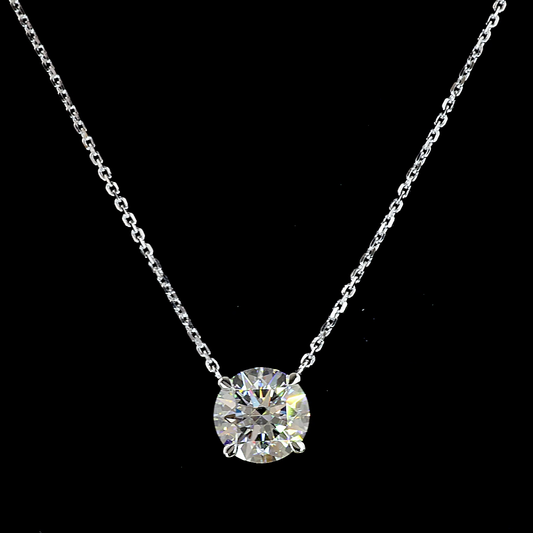 2.02ct Lab Grown Round Cut Diamond Necklace