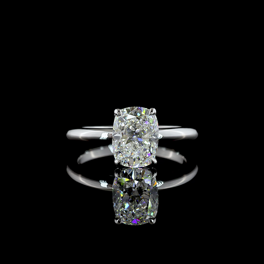 2.01ct Lab Grown Cushion Diamond Solitaire Engagement Ring