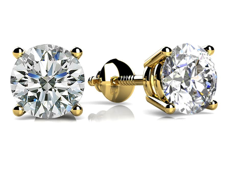 Lab Grown Solitaire Stud Earrings